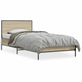 Gossi cadru de pat, stejar sonoma, 90x200 cm, lemn prelucrat si metal