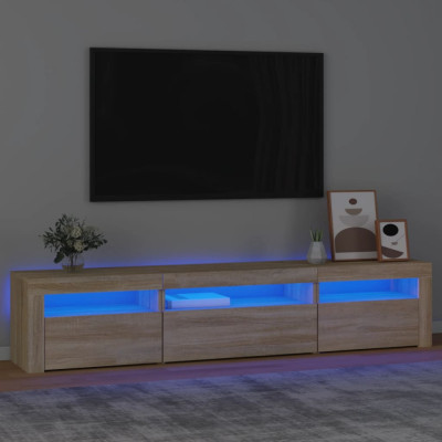 Comoda TV cu lumini LED, stejar sonoma, 195x35x40 cm GartenMobel Dekor foto