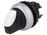 Comutator rotativ 22mm alb-negru
