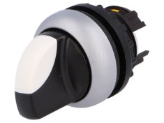 Comutator rotativ 22mm alb-negru