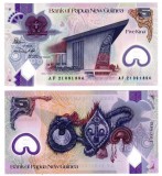 PAPUA NOUA GUINEE █ bancnota █ 5 Kina █ 2021 █ P-51 █ POLYMER █ UNC necirculata