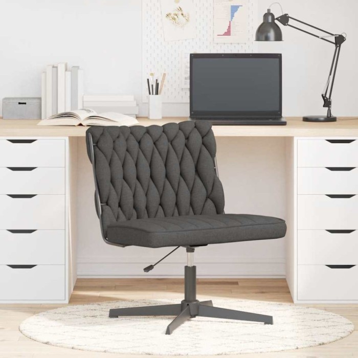 vidaXL Scaun de birou pivotant, gri &icirc;nchis, material textil