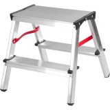 Cumpara ieftin Scara aluminiu, 2 tronsoane, 1&Acirc;&nbsp;treapta, platforma, max 125 kg, 0.44&Acirc;&nbsp;m, Strend Pro