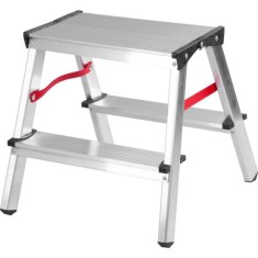 Scara aluminiu, 2 tronsoane, 1 treapta, platforma, max 125 kg, 0.44 m, Strend Pro foto