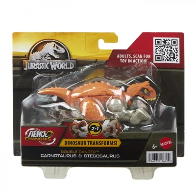 Jurassic World Fierce Changers Double Danger Dinozaur Transformabil Carnotaurus Si Stegosaurus foto