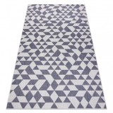 Covor SISAL SION Geometric, triunghiurile 22373 țesute plate ecru / albastru / roz, 160x220 cm