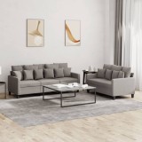 vidaXL Set de canapea cu perne, 2 piese, gri taupe, material textil 3201671