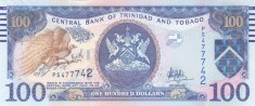 Bancnota Trinidad &amp; Tobago 100 Dolari 2006 (2017) - P51c UNC ( vezi descriere )