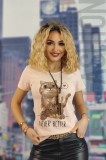 U836-5222 Tricou casual cu imprimeu pisici
