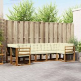 vidaXL Set de canapele de exterior cu pernă 7 pcs Natural și Crem 3369013
