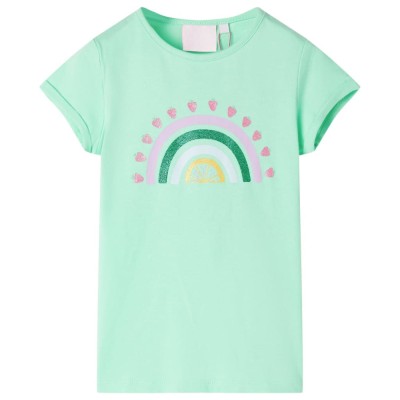 Tricou copii, verde strălucitor, 116 foto