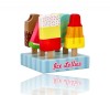 Set 6 Inghetate pe Bat din Lemn cu Suport Lelin L40228, Jucarie Bucatarie Copii, +3 Ani