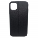 Husa telefon Silicon Apple iPhone 12 Pro 6.1 iPhone 12 6.1 black leather