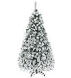 Brad artificial de Craciun The Seasonal Aisle, PVC/PE, verde inchis/alb, 124 x 270 cm