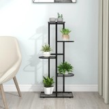 Suport pentru flori cu 5 niveluri, negru, 43x22x98 cm, metal GartenMobel Dekor, vidaXL