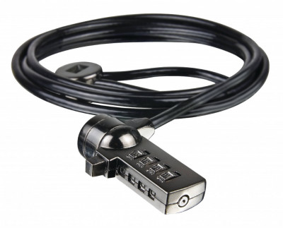 Cablu laptop de blocare cu combinatie negru Sweex foto