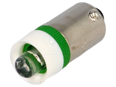 Lampă LED verde 12V BA9S foto