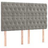Cumpara ieftin Tablie de pat gri deschis 160x7x118/128 cm catifea