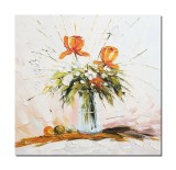 Cumpara ieftin Tablou 3D cu flori living, dormitor, Puritate, pictat manual, 80x80cm ulei pe panza, Valentin Pop