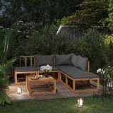 VidaXL Set mobilier de grădină cu perne, 6 piese, lemn masiv de acacia 3098663