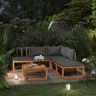 vidaXL Set mobilier de grădină cu perne, 6 piese, lemn masiv de acacia 3098663 foto