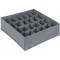 Organizator pliabil pentru sertar, 24 compartimente, 32.5 x 32.5 cm, textil, gri
