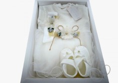 Set Botez fetiță auriu foto