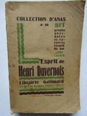 L&#039;ESPRIT D&#039;HENRI DUVERNOIS (CARTE IN LIMBA FRANCEZA)