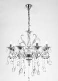 Candelabru Clasic Transparent Cu 8 Brate, Stil Nobil Si Cristale Decorative, 8 X E14, &Oslash;71