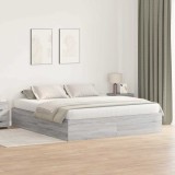Cumpara ieftin Cadru de pat cu depozitare cu usa Gri Sonoma 200 x 200 cm