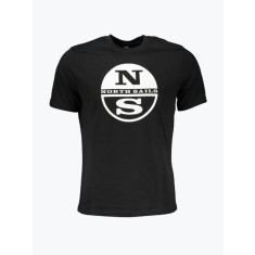 Tricou barbati cu imprimeu cu logo si croiala Regular fit negru, S