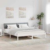 Cumpara ieftin Cadru de pat Alb si gri deschis 180 x 200 cm Lemn masiv de pin