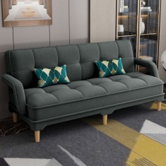 Canapea Clara 200x78x62 cm Rabatabila Catifea Gri