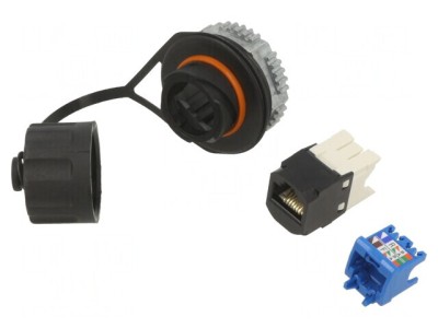 Soclu RJ45 Cat 6a 8p8c Fixare Rotire foto