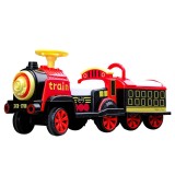 Masinuta electrica flippy, tip trenulet cu vagon detasabil, pentru 2 persoane,cu telecomanda, lumini si sunete, locomotiva cu vapori de abur, 1-6 ani,