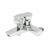 Baterie baie cada/dus monocomanda, montaj perete, cartus ceramic, finisaj crom lucios