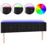 Cumpara ieftin Tablie de pat cu LED, negru, 163x16x78/88 cm, catifea