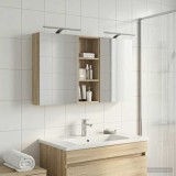 vidaXL Set dulap baie cu raft 3 pcs 130 x 14,5 x 70 cm Lemn compozit 3403770