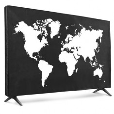 Husa de praf pentru televizor 55 inch, Kwmobile, Negru/Alb, Textil, 51992.02