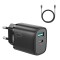 Incarcator rapid retea Joyroom L-QP2011, 1x USB-C, 1x USB, 20W, 3A, PD si QC, Cablu USB-C la Lightning 1m