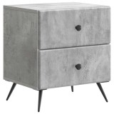 vidaXL Dulap de noapte Gri Beton 43 x 34,5 x 47,5 cm Lemn prelucrat 895451