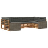 vidaXL Set de canapele de exterior cu pernă 6 pcs Natural și Antracit 3383790