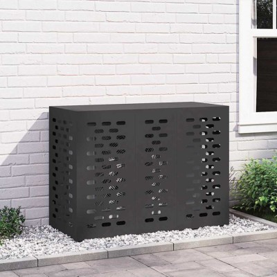 vidaXL Husă pentru aer condiționat Negru 110 x 50 x 80 cm Oțel 865904 foto