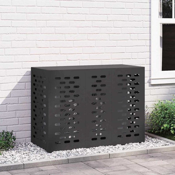 vidaXL Husă pentru aer condiționat Negru 110 x 50 x 80 cm Oțel 865904
