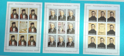 TIMBRE ROMANIA 2007 L.P.1779b PERSONALITATI GERMANE ROM. COLI 8 TIMBRE 1 VINIETA foto