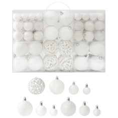 Set globuri de Craciun, 100 piese, alb foto
