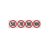 Set abtibilduri limita viteza reflectorizante pentru camion, diametru 18.8 cm 50, 70, 90, 100