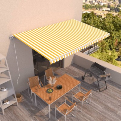 Gossi copertina retractabila automat, galben si alb, 500x350 cm foto