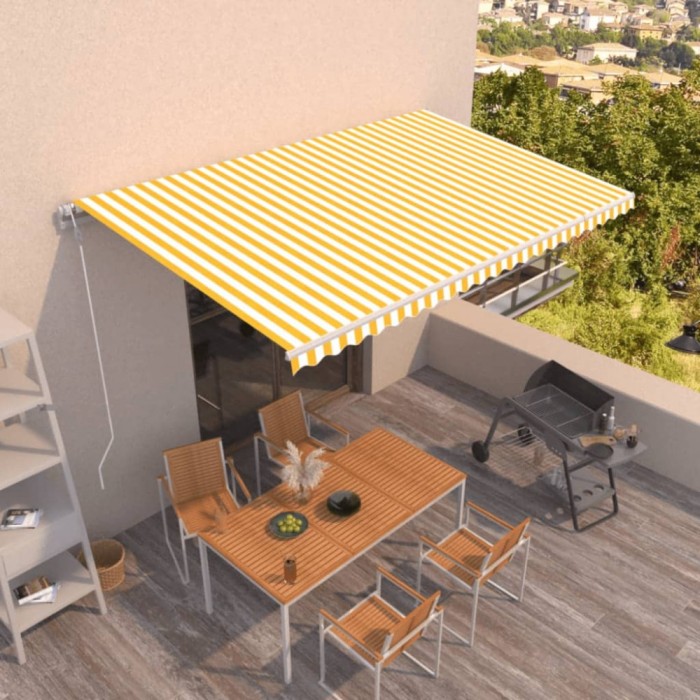 Gossi copertina retractabila automat, galben si alb, 500x350 cm