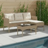 vidaXL Set de canapele pentru grădină cu pernă 2 pcs poliratan 4103807